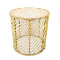 Mesa Auxiliar Bambu Finos Traços Decorativa Alta Decoração