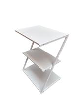 Mesa auxiliar carrinho em z branco.