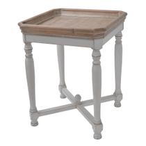 Mesa Auxiliar Cuadrada Benjara de 63.5 cm en Madera de Abeto Natural Marrón Mesa Auxiliar Cuadrada Benjara de 63.5 cm en Madera de Abeto Natural Marrón