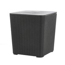 Mesa Auxiliar De Jardim Rattan Capri Preto - Gardenlife