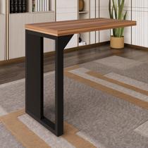 Mesa Auxiliar Direita e Esquerda Pé Quadro 90x45x73cm 90cm Marrom e Preto Yescasa