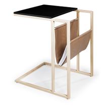 Mesa Auxiliar Joaquina Aço Carbono Dourado