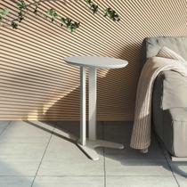 Mesa Auxiliar Lateral Oval 60x70cm MDF Off White Mesa Auxiliar Lateral Oval 60x70cm MDF Off White