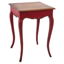 Mesa Auxiliar Oriental Vermelha Nobres Entalhes Luxo