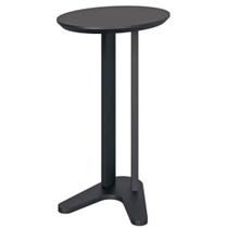 Mesa Auxiliar Oval 60 cm Pradel MDF 100% Preto Fosco Design Moderno e Funcional