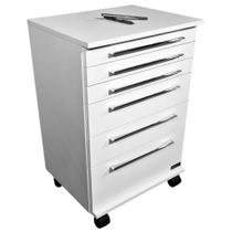 Mesa Auxiliar Para Clínicas +1 Bandeja De Estética Branca Mesa Auxiliar Para Clínicas +1 Bandeja De Estética Branca