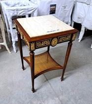 Mesa Auxiliar Quadrada 50cm Clássico Império Palhinha Luxo Mesa Auxiliar Quadrada 50cm Clássico Império Palhinha Luxo