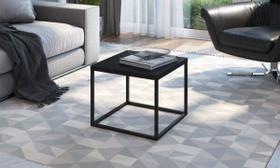 Mesa Auxiliar Quadrada Cube P Preto/Preto Industrial Artesano Mesa Auxiliar Quadrada Cube P Preto/Preto Industrial Artesano