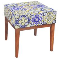 Mesa Auxiliar Quadrado Madeira Revest. Cristal Mosaico Luxo Mesa Auxiliar Quadrado Madeira Revest. Cristal Mosaico Luxo