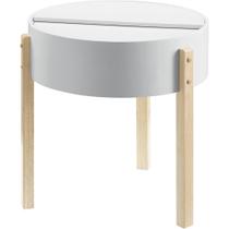 Mesa Auxiliar Redonda de Madera Acme Bodfish con Almacenamiento Oculto