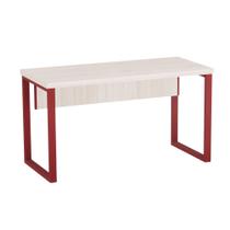 Mesa Auxiliar Tubolar PE 40 Pandin 90 Cm Casablanca e Vermelho