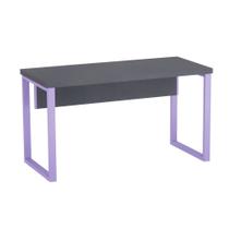 Mesa Auxiliar Tubolar PE 40 Pandin 90 Cm Grafito e Lilas Mesa Auxiliar Tubolar PE 40 Pandin 90 Cm Grafito e Lilas