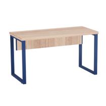 Mesa Auxiliar Tubolar PE 40 Pandin 90 Cm Noce Naturale e Azul Del Rey