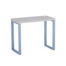 Mesa Auxiliar Tubolar PE 40 Pandin 90 x 45 Cm Cinza e Azul Dali Mesa Auxiliar Tubolar PE 40 Pandin 90 x 45 Cm Cinza e Azul Dali