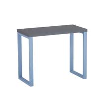 Mesa Auxiliar Tubolar PE 40 Pandin 90 x 45 Cm Grafito e Azul Dali