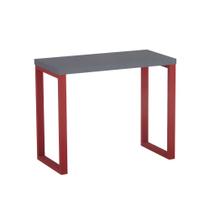 Mesa Auxiliar Tubolar PE 40 Pandin 90 x 45 Cm Grafito e Vermelho