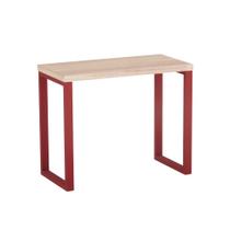 Mesa Auxiliar Tubolar PE 40 Pandin 90 x 45 Cm Noce Naturale e Vermelho