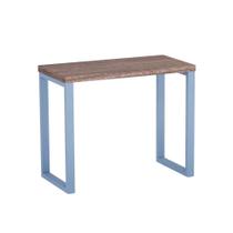 Mesa Auxiliar Tubolar PE 40 Pandin 90 x 45 Cm Walnut e Azul Dali