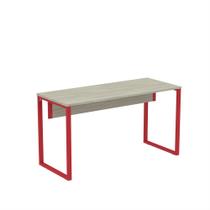 Mesa Auxiliar Tubular P25 Pandin 90 CM Casablanca e Vermelho