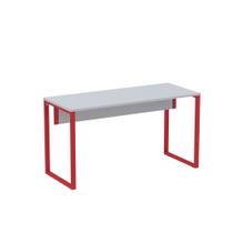 Mesa Auxiliar Tubular P25 Pandin 90 CM Cinza e Vermelho