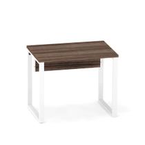 Mesa Auxiliar Tubular P25 Pandin Walnut e Branco 90 Cm