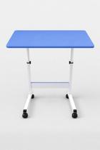 Mesa Azul para Estudo Notebook Com Rodinhas Altura Ajustável