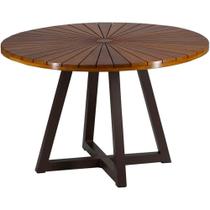 Mesa Bali 1,20m Redonda com Tampo de Madeira em Alumínio para Edícula, Varanda, Piscina e Jardim Trama Original Mesa Bali 1,20m Redonda com Tampo de Madeira em Alumínio para Edícula, Varanda, Piscina e Jardim Trama Original