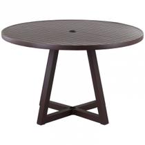 Mesa Bali Tampo Ripado em Alumínio 1,20m Diâmetro para Área, Piscina e Jardim Trama Original Mesa Bali Tampo Ripado em Alumínio 1,20m Diâmetro para Área, Piscina e Jardim Trama Original