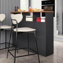Mesa Bancada Balcão Ilha para Cozinha com 3 Portas e Nichos Divisor de Ambiente Veneza