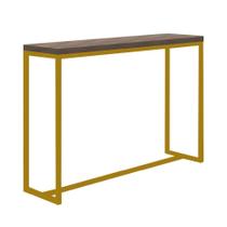 Mesa Bancada Bistrô Mavie 150cm Industrial Office Cozinha Ferro Dourado MDF Castanho - Ahz Móveis