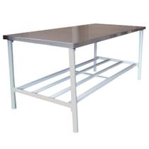 Mesa Bancada De Apoio Tampo Inox 1,60m X 0,60m Ba 1600/600 - Metalcubas