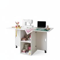 Mesa Bancada Dobrável Para Corte e Costura De Tecidos Branco Cód.704