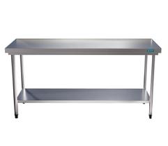 Mesa Bancada Em Aço Inox com Prateleira 180x60x85 Aço Rio