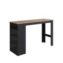 Mesa Bancada Gourmet 135cm Para 4 Lugares Preto Montana