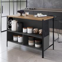 Mesa Bancada Gourmet Ilha Industrial Glenda Mel/Grafite Z54 - Mpozenato Mesa Bancada Gourmet Ilha Industrial Glenda Mel/Grafite Z54 - Mpozenato
