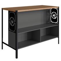 Mesa Bancada Ilha Gourmet 127cm P1034 Grafite Mell PP Milani Store