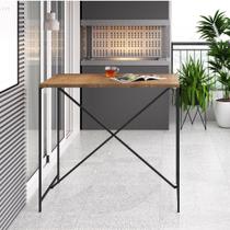 Mesa bancada steel quadra mdp vermont aço carbono preto fosco 110cm - artesano