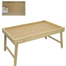 Mesa / bandeja de madeira com pé retangular para cantinho do café cama ou cozinha - 45cm - Golden