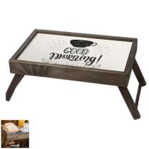 Mesa Bandeja Servir Café Manhã Cama Madeira Pinus Dobrável Decorada Estampada - 823E1-E Stolf