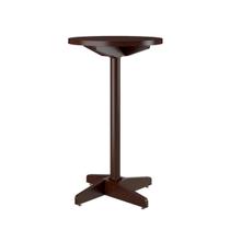 Mesa Bar Alta Piratini em Madeira Maciça Castanho Acetinado 60x100cm Mesa Bar Alta Piratini em Madeira Maciça Castanho Acetinado 60x100cm