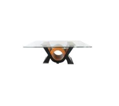 Mesa Base Madeira Maciça Design Abstrato Vidro 20mm Luxuoso Mesa Base Madeira Maciça Design Abstrato Vidro 20mm Luxuoso