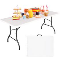 Mesa Bblife 180 cm, dobrável, pesada, branca, capacidade de 150 kg