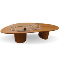 Mesa Bean De Centro Organica 120x80cm Base Freijó Tampo Freijó