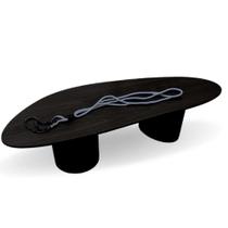Mesa Bean De Centro Organica Duo Em Ebano 120x80cm Mesa Bean De Centro Organica Duo Em Ebano 120x80cm