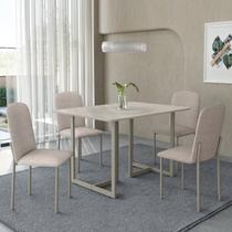 Mesa Belle 120x80 Tp MDF c/4 Cad Classic Off White/Champagne/Bege
