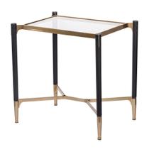 Mesa Benzara 61 cm Accent Side Glass Top Gold Black