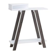 Mesa Benzara Baki 96 cm Consola lateral de madeira branca Mesa Benzara Baki 96 cm Consola lateral de madeira branca