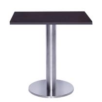 Mesa Beta Big em Inox 75 cm (Altura) com Disco Redondo com Tampo em MDP Quadrado 60 cm Cor Preto