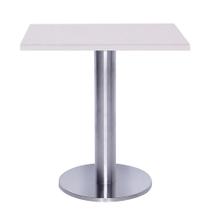 Mesa Beta Big em Inox 75 cm (Altura) com Disco Redondo com Tampo em MDP Quadrado 80 cm Cor Branco Mesa Beta Big em Inox 75 cm (Altura) com Disco Redondo com Tampo em MDP Quadrado 80 cm Cor Branco