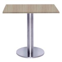 Mesa Beta Big Inox 75 cm (Alt) Disco Redondo Tampo MDP Quadrado 60 cm (Larg) x 2,50 cm (Alt) CasaBlanca Mesa Beta Big Inox 75 cm (Alt) Disco Redondo Tampo MDP Quadrado 60 cm (Larg) x 2,50 cm (Alt) CasaBlanca